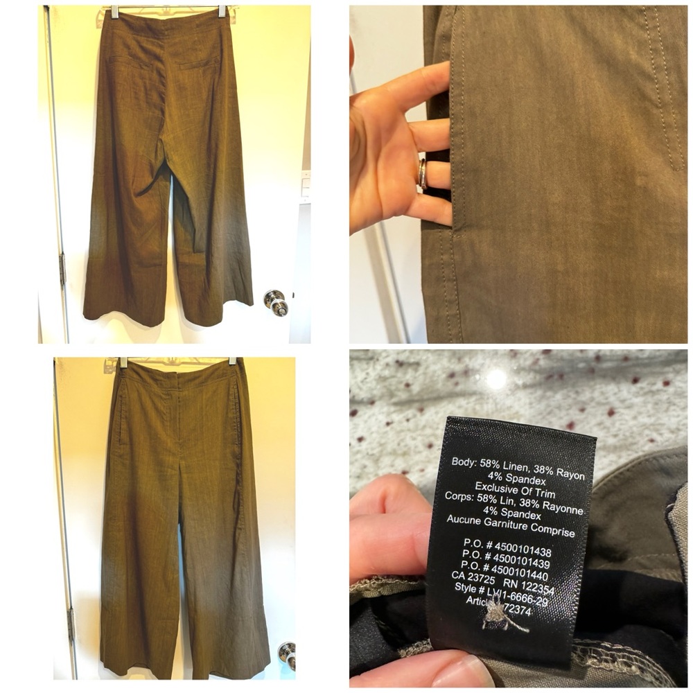 Aritzia Linen Blend Wide-Leg Pants - size 2